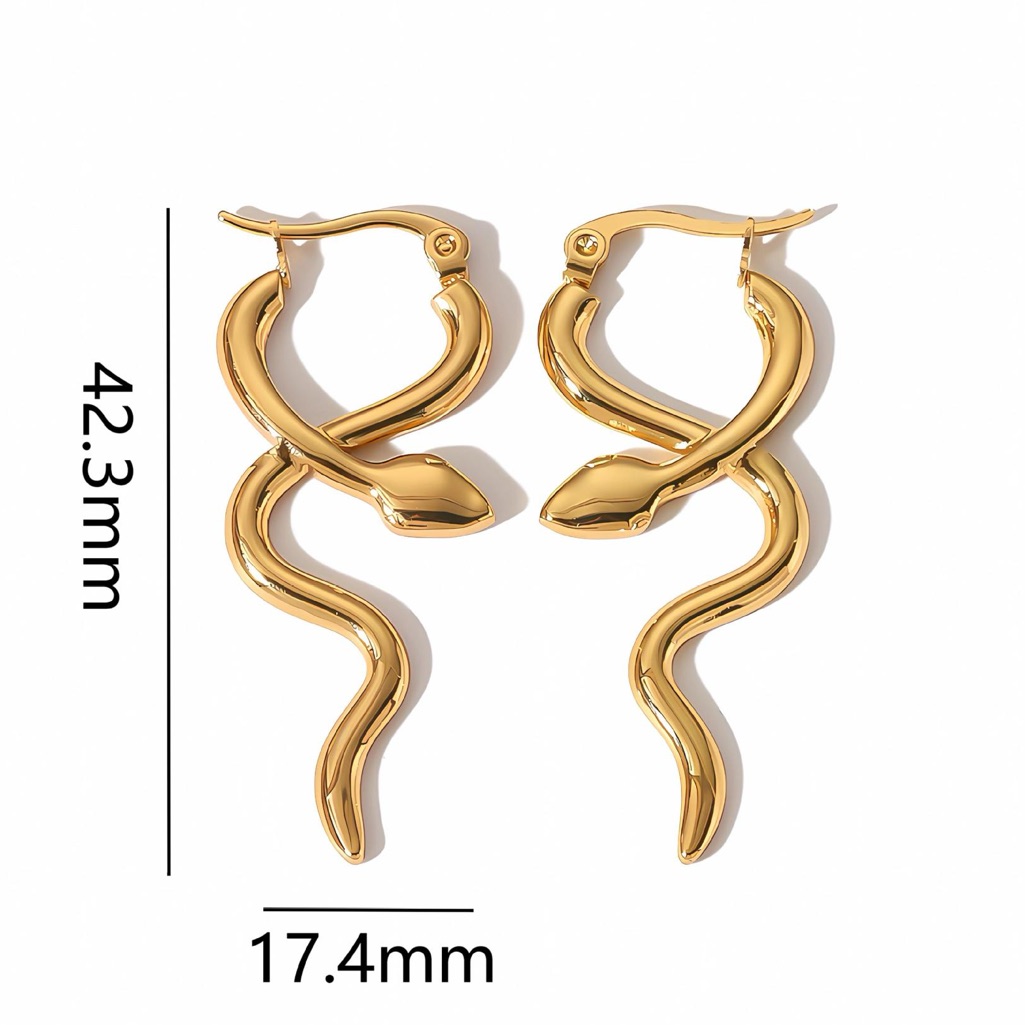 Gold Snake Earrings